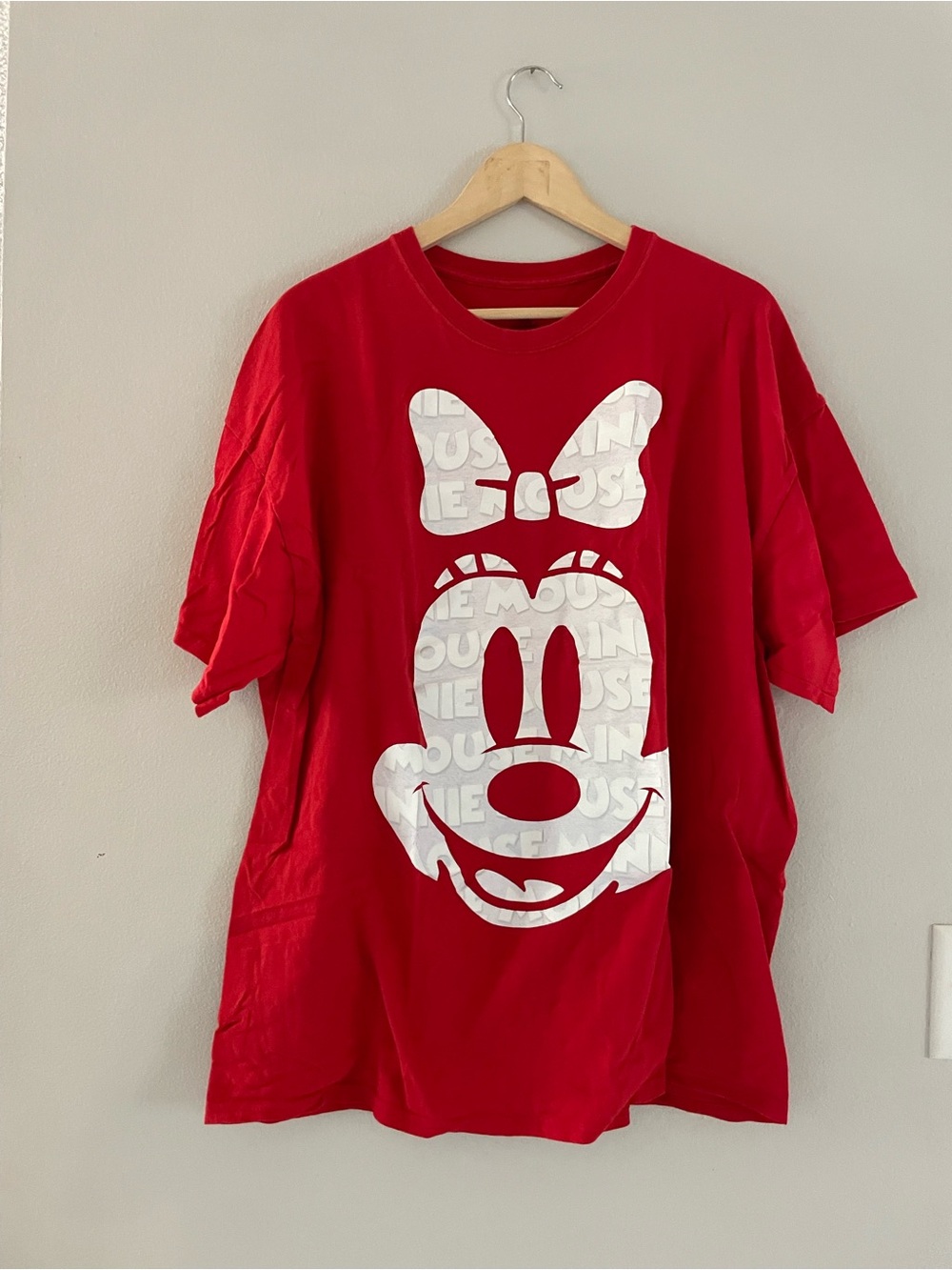 Disney Red Short Sleeve Tee with White Minnie Graphic